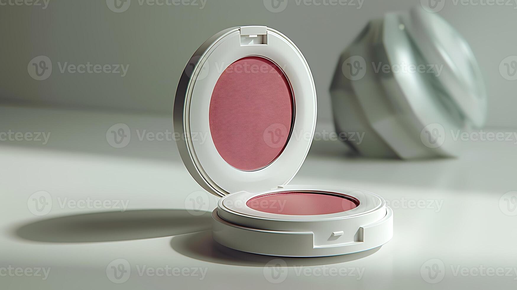 Cream blush mockup displayed attractively its packaging against a pure white backdrop photo