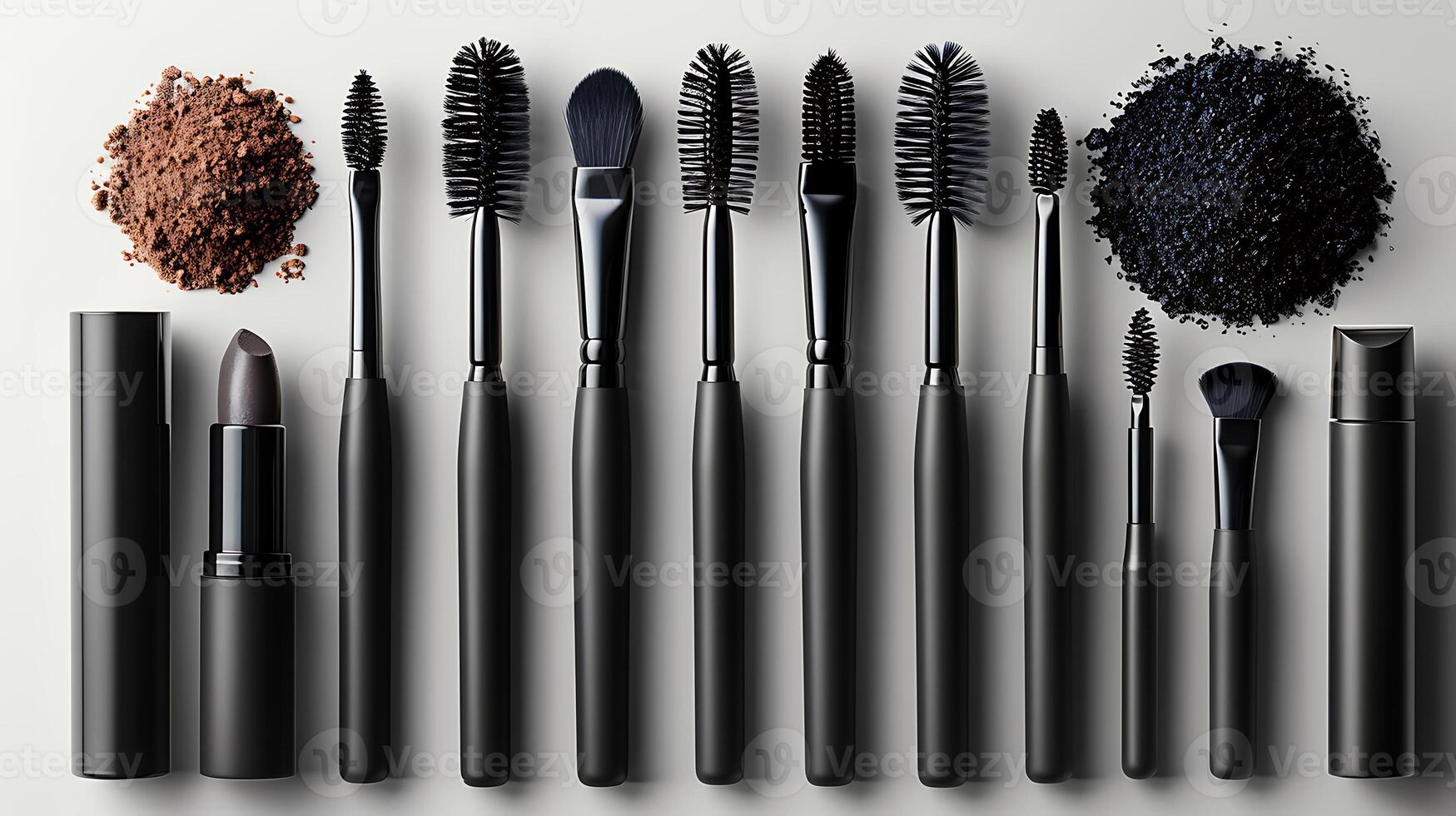 Lash extension remover brush mockup arranged neatly product presentation photo