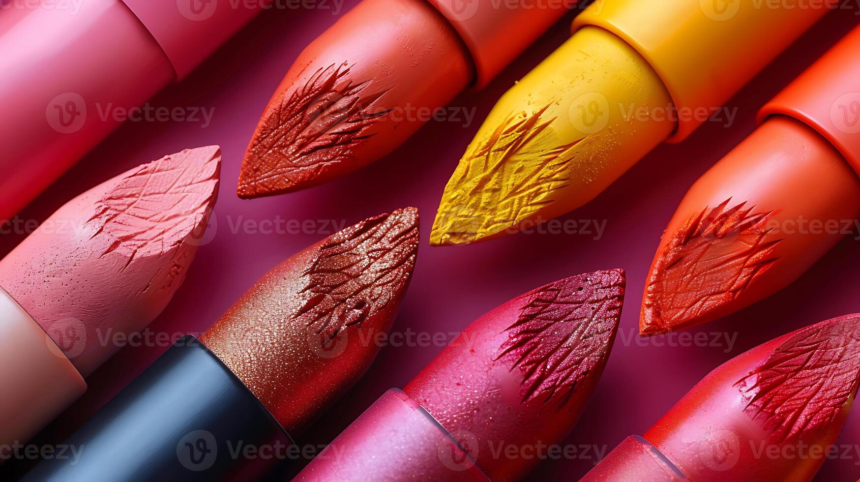 Lip crayon mockup various shades arranged in a stylish layout photo