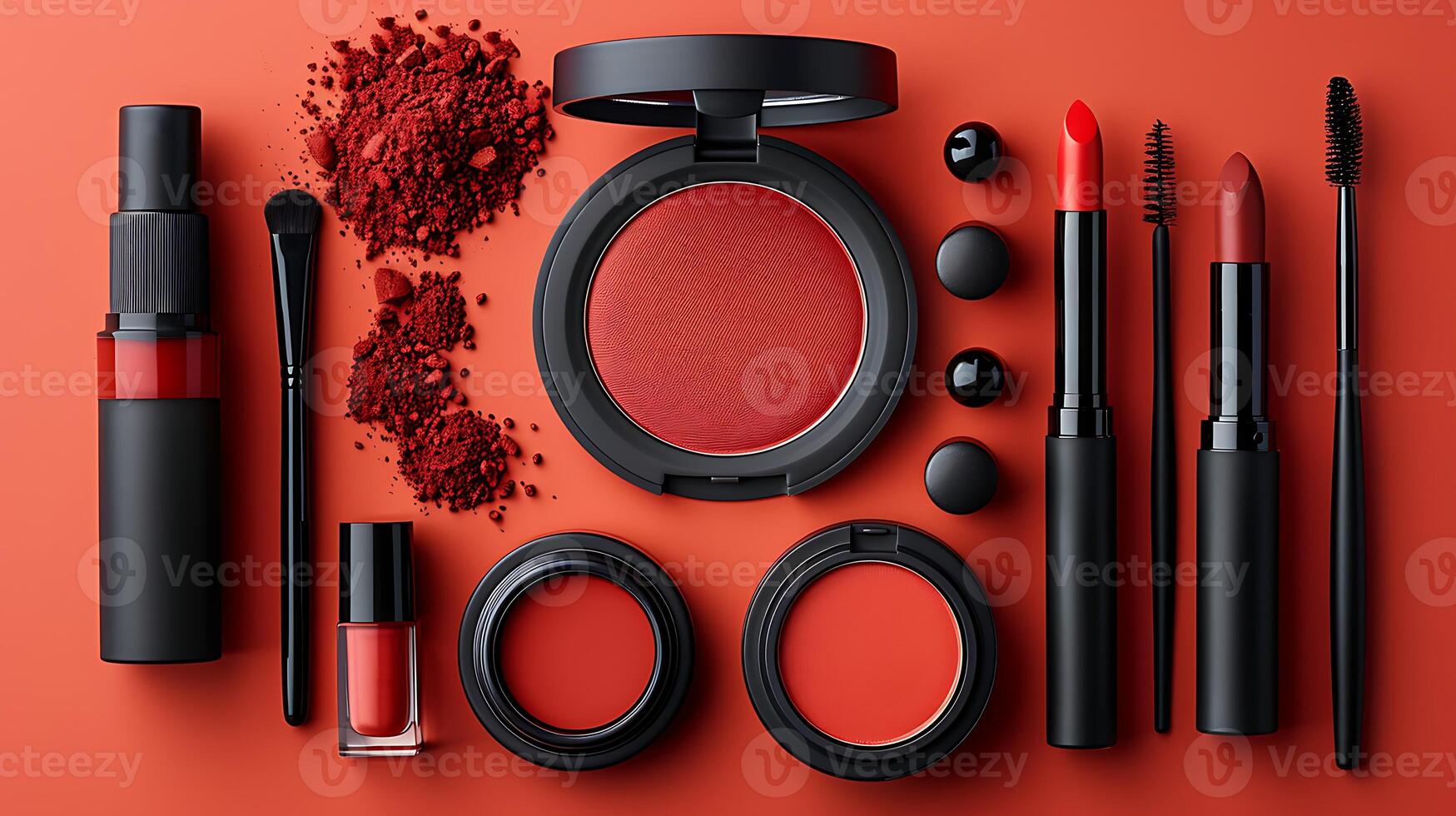 Makeup compact mockup arranged a visually appealing layout photo