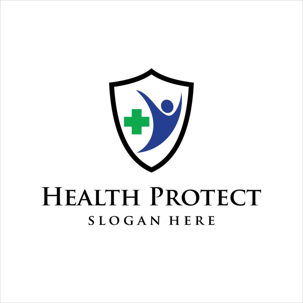 health shield logo design template icon vector