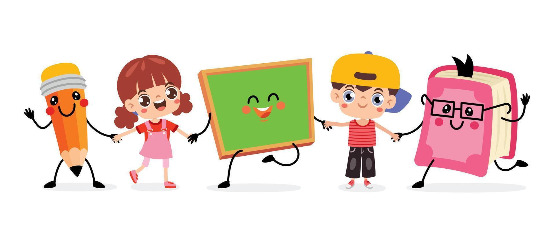 Kids And Stationery Equipments vector