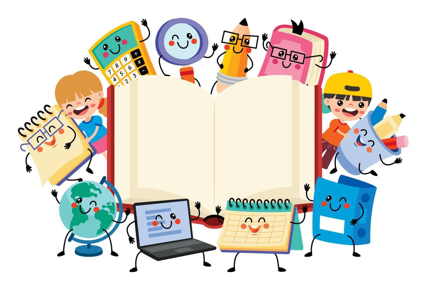 Stationery Design Around Book vector