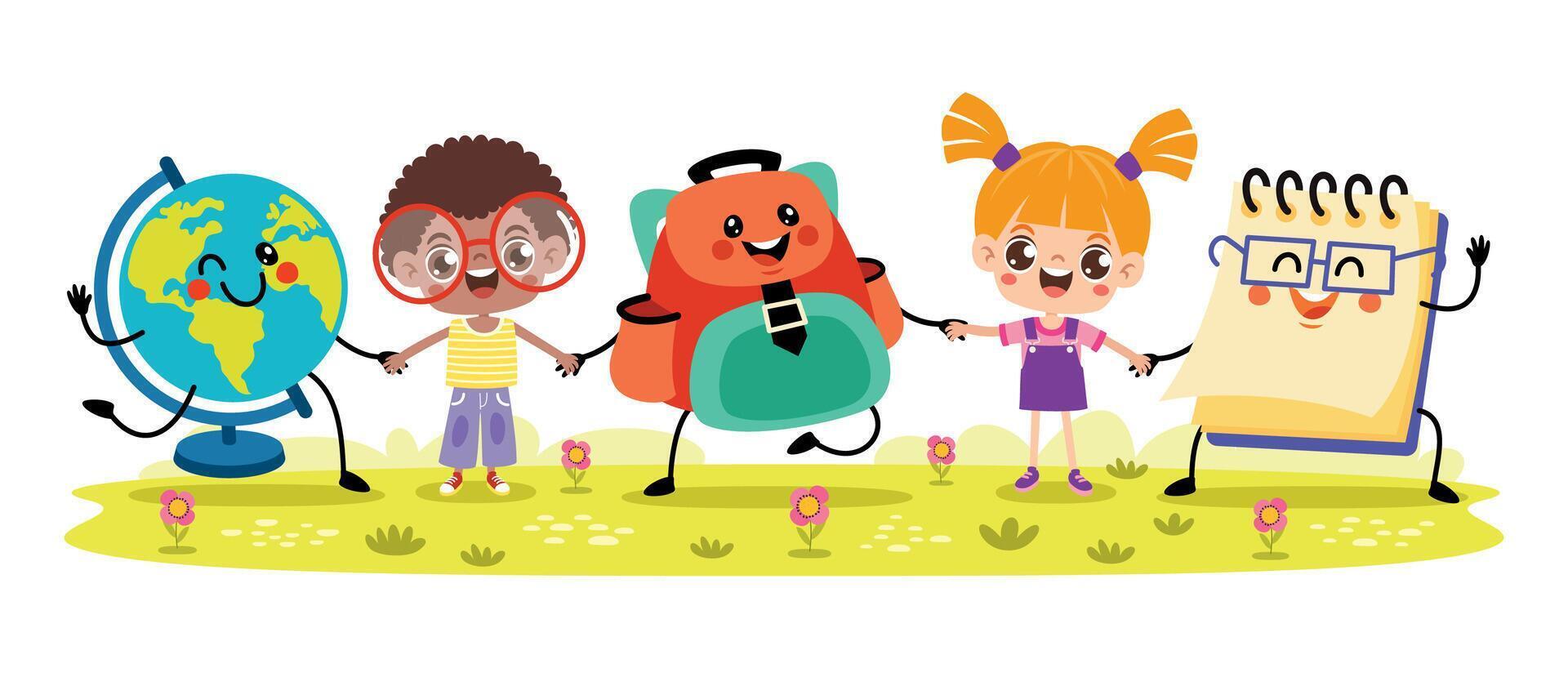 Children And Stationery Equipments vector