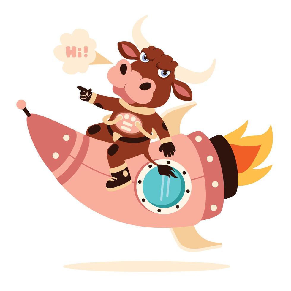 Cartoon Animal At Space vector