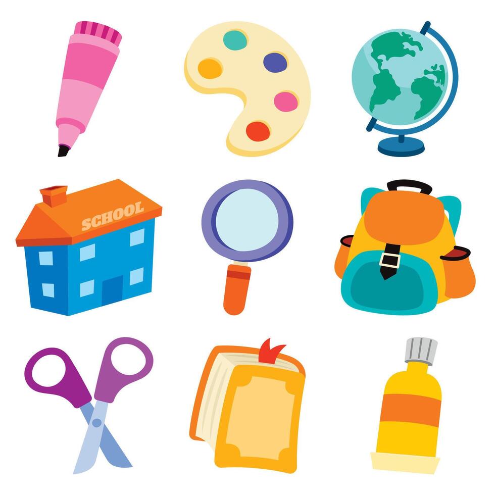 Stationery Items Collection vector