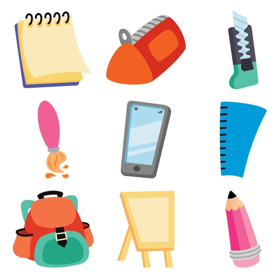 School Stationery Collection vector