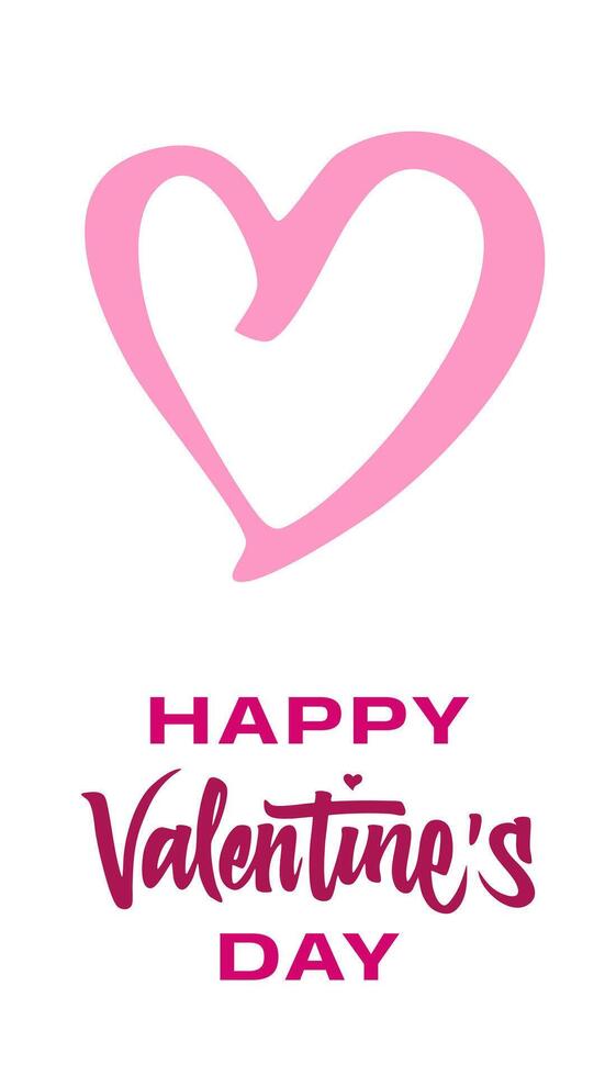 Celebrate love with this handwritten Happy Valentine's Day card template vector