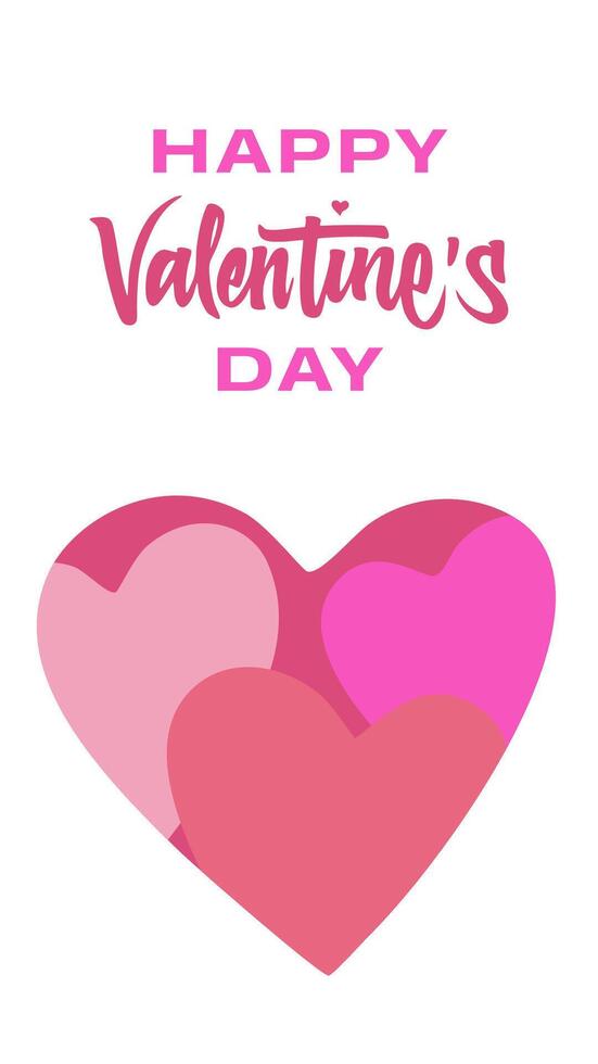 A beautiful handwritten Valentine's Day design in shades of red and purple vector