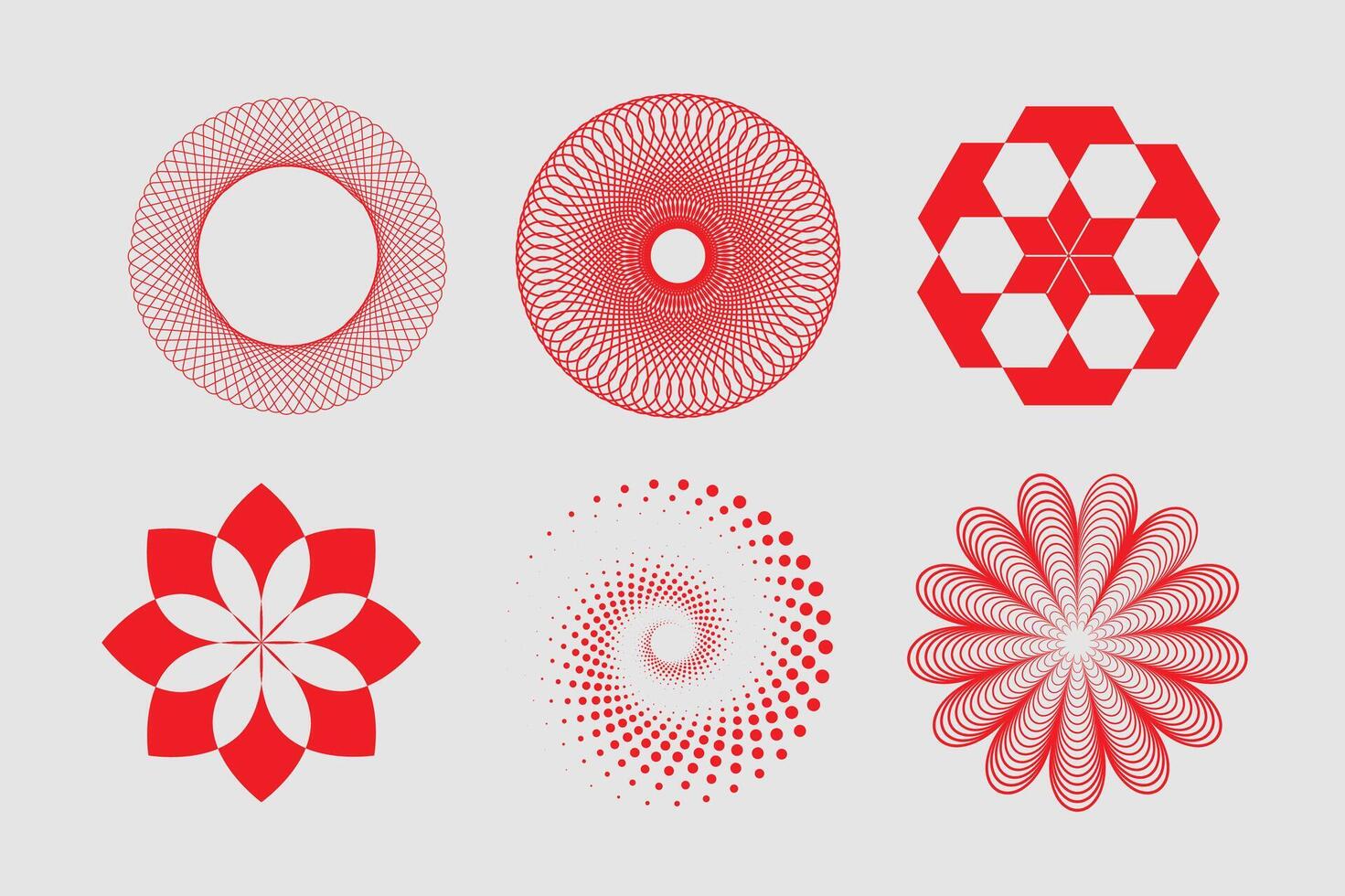 Different round shapes pattern design vector