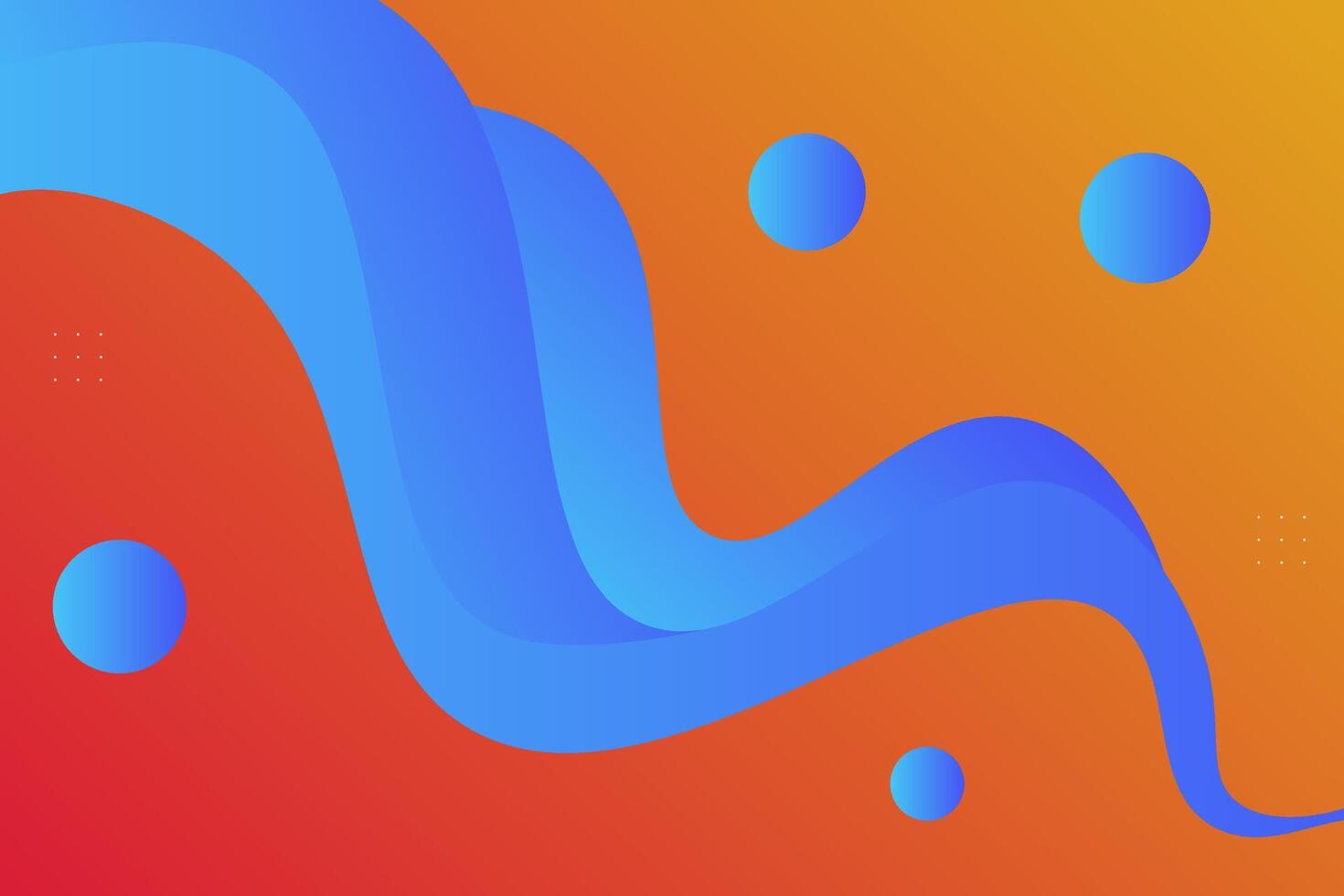 Blue geometric business banner design. Creative banner design with wave and circle shape as template. Simple design on orange horizontal banner. Eps10 vector