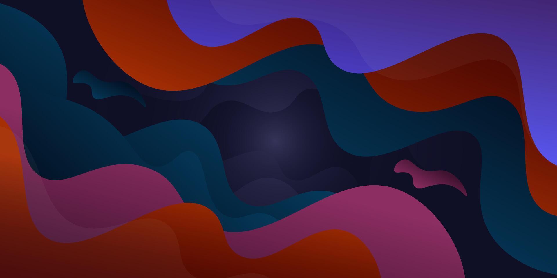 Dark blue and colorful luxury background template. with abstract waves and shadows. Futuristic background with strong pattern design. Eps10 vector