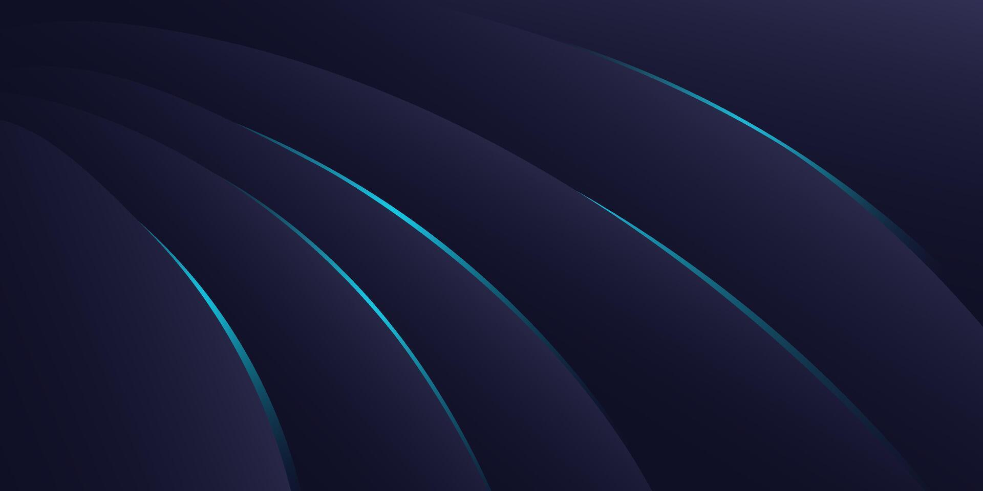 Dark blue gradient abstract background with curved texture. 3D view wallpaper. Eps10 vector