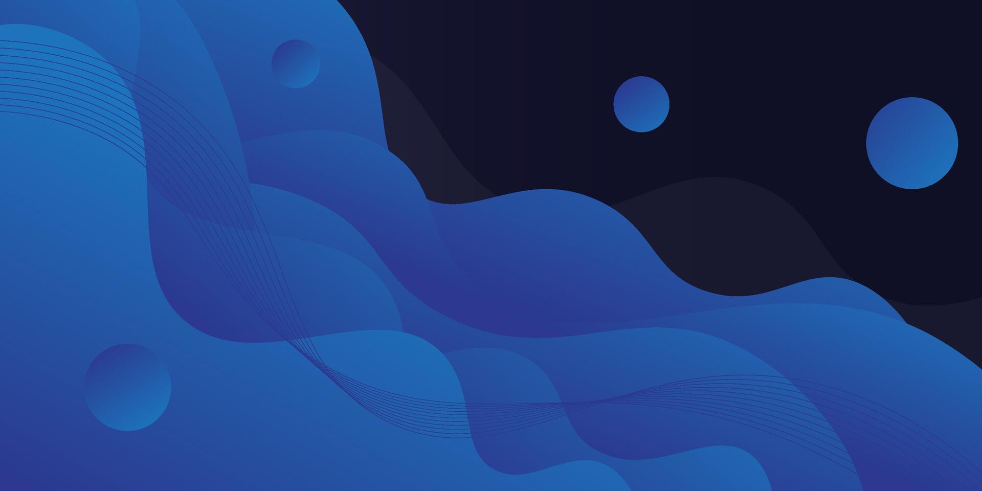 Abstract background of 3D colorful wave banner with blue solid color background. Eps10 vector