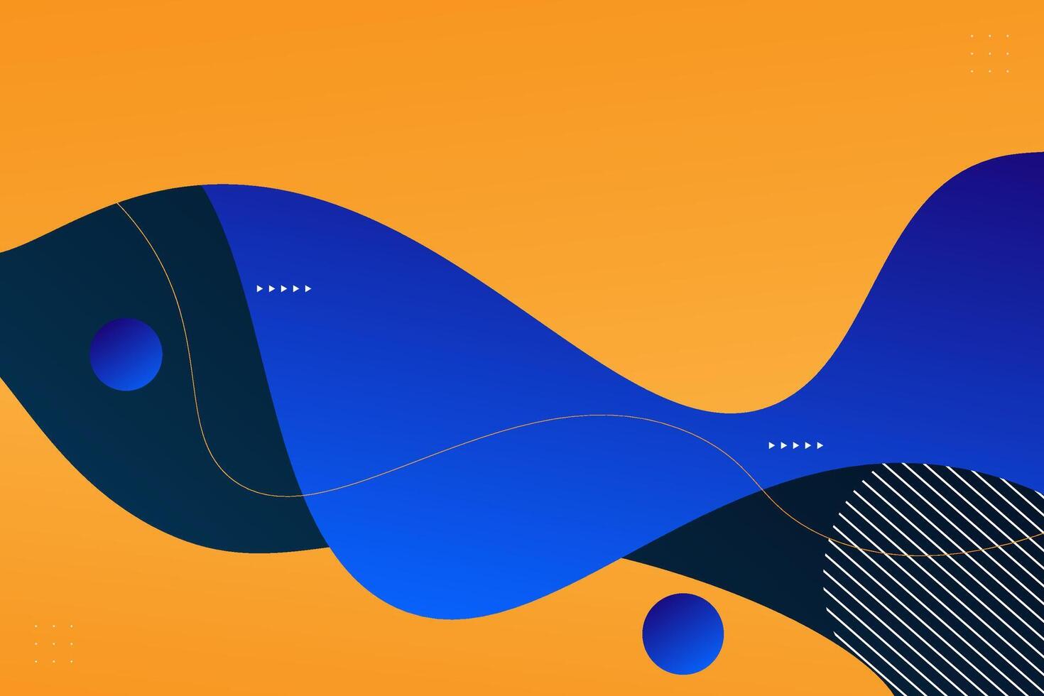 Orange and blue geometric business banner design. Creative banner design with wave and line shape as template. Simple design on horizontal banner. Eps10 vector