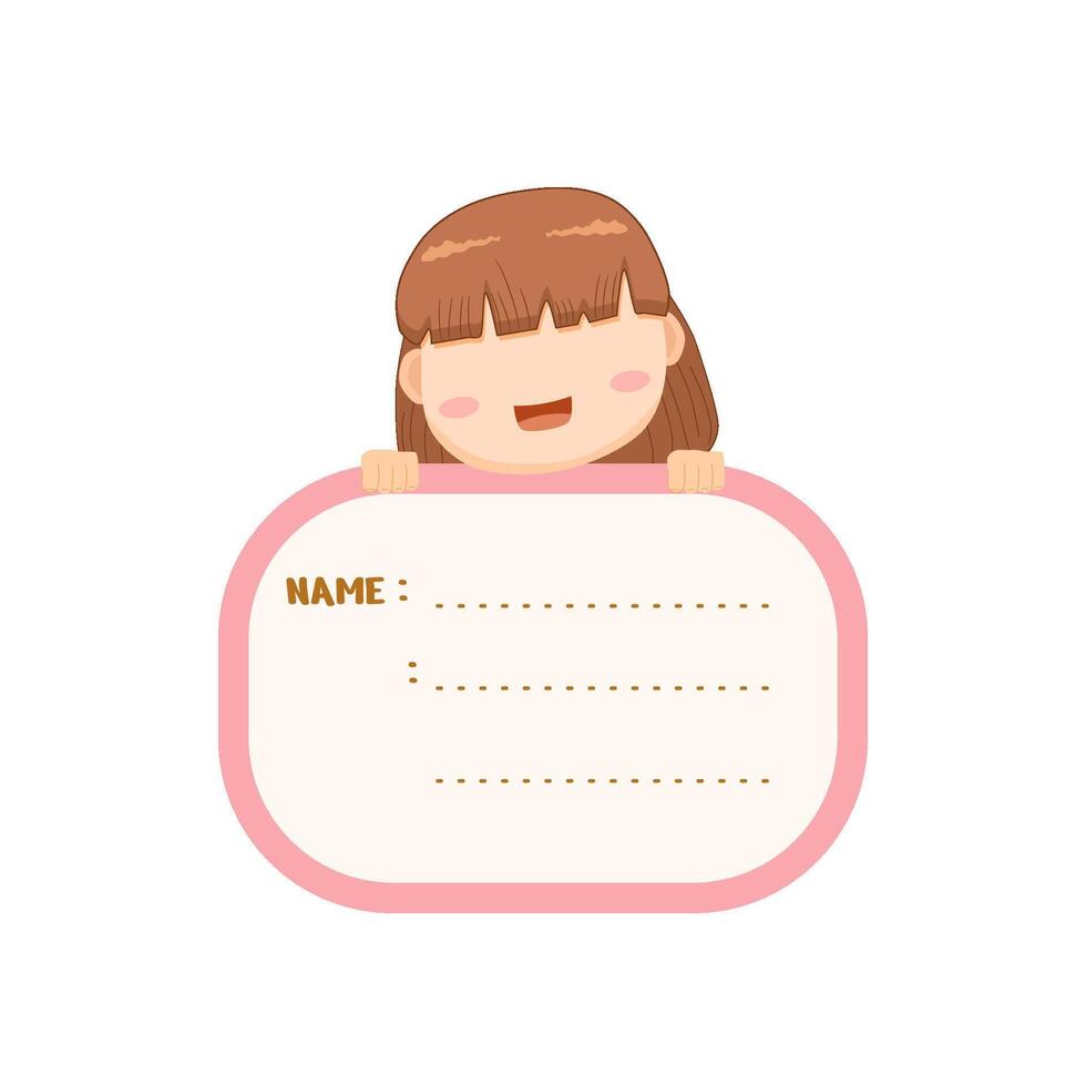 Name tag for kids children vector