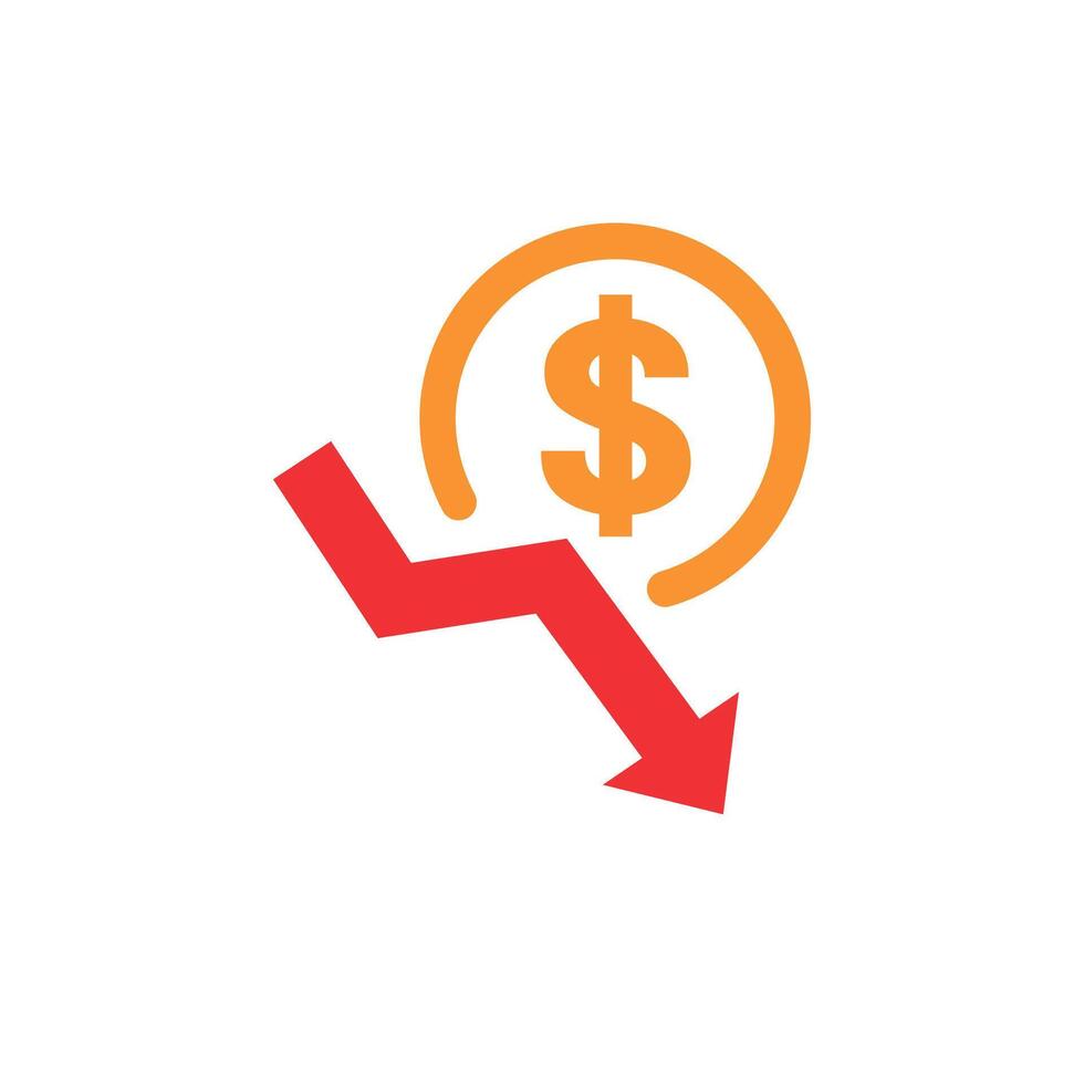 colour design illustration of a declining or weakening dollar exchange rate. vector