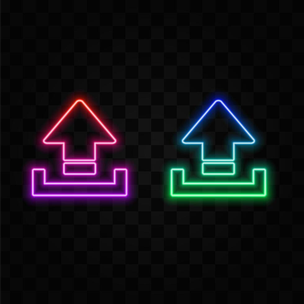 Upload Glyph icon of two cores for personal and commercial use. neon style. vector
