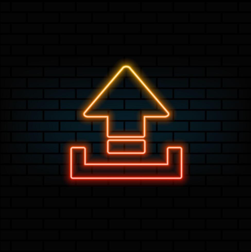 Upload icons. related to the Button Download symbol. Matte color style. Simple design illustration. neon style. vector