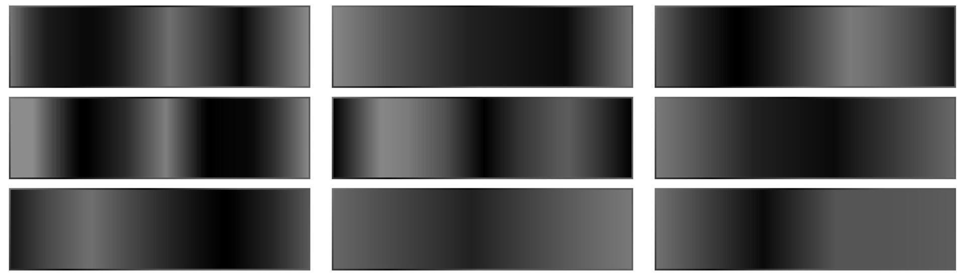 Big set of silver, black gradients. vector