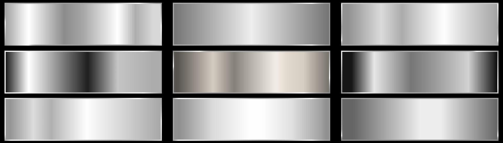 Golden silver. Silver gradient. shiny metal collection, illustration vector