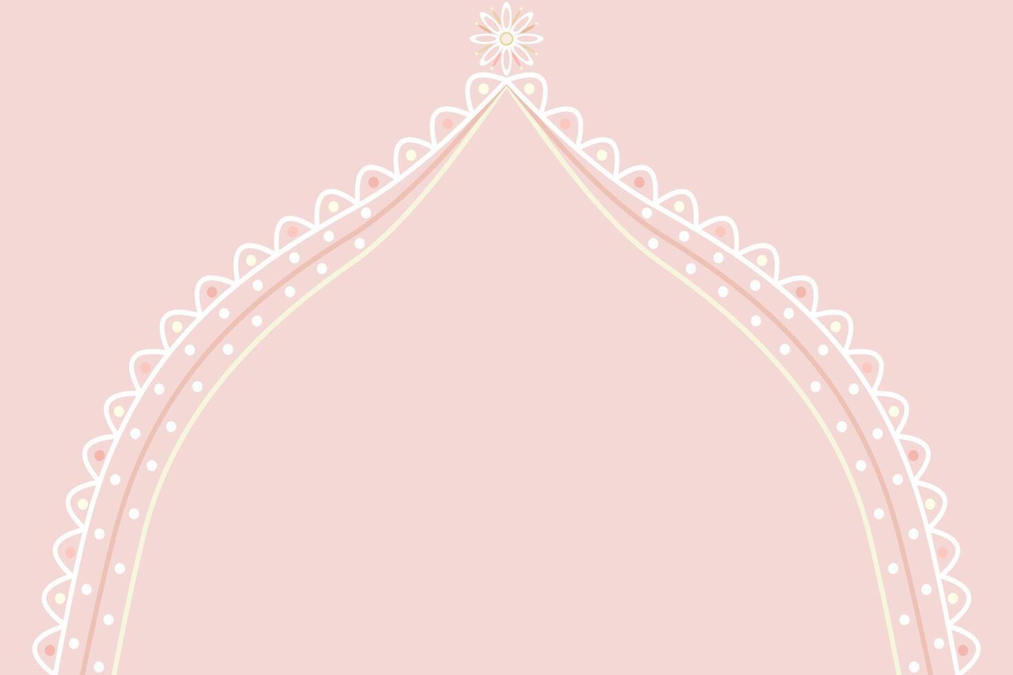 Beautiful border or frame on pink color. Crown. Copy space. vector