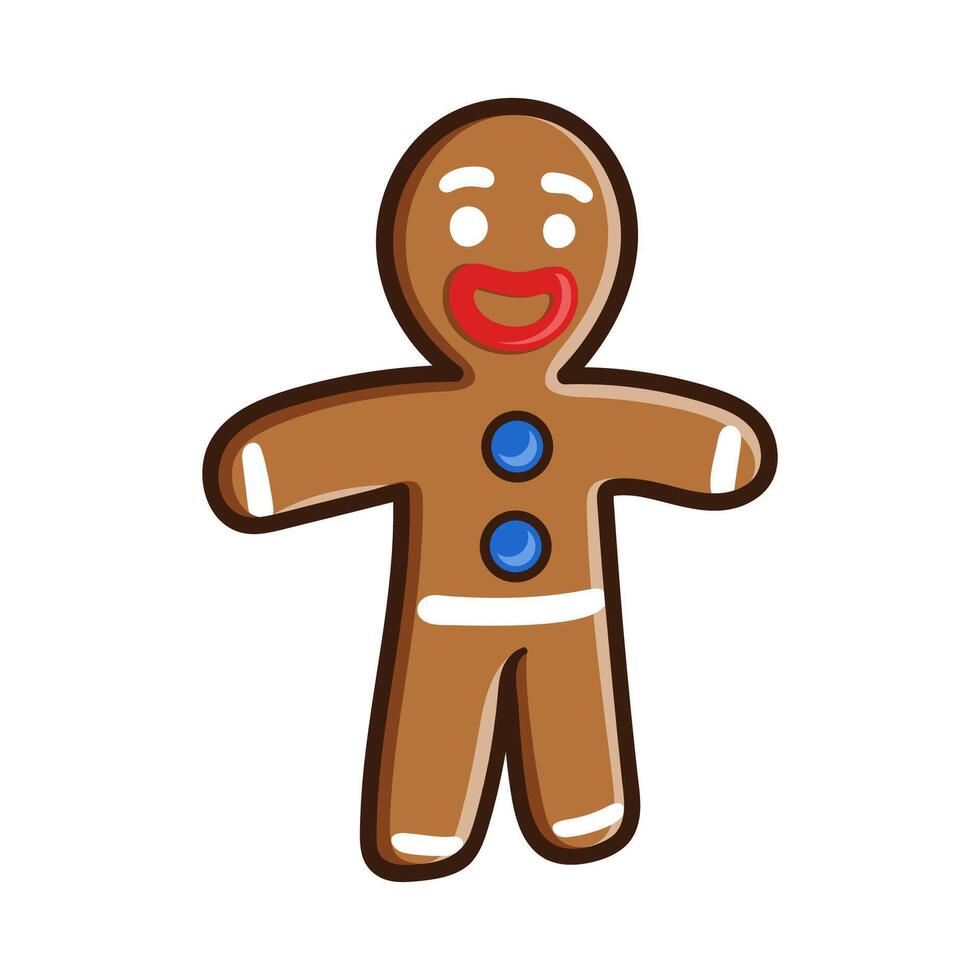 fun gingerbread cookies cartoon colored character isolated drawing line art style sketch classic vintage design illustration vector