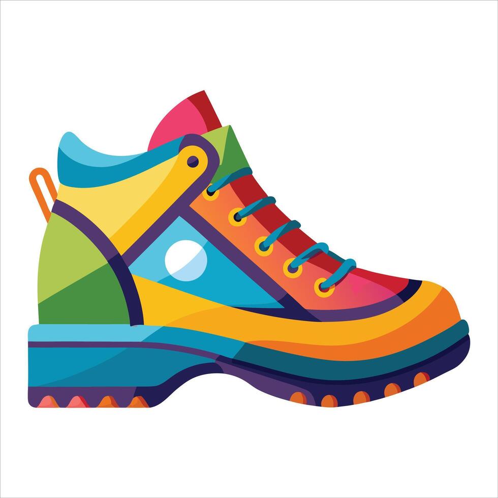 Camping shoe white background vector