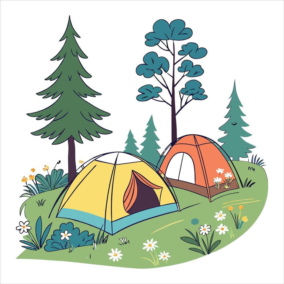 Camping Nature Stock Photos Images and Backgrounds vector