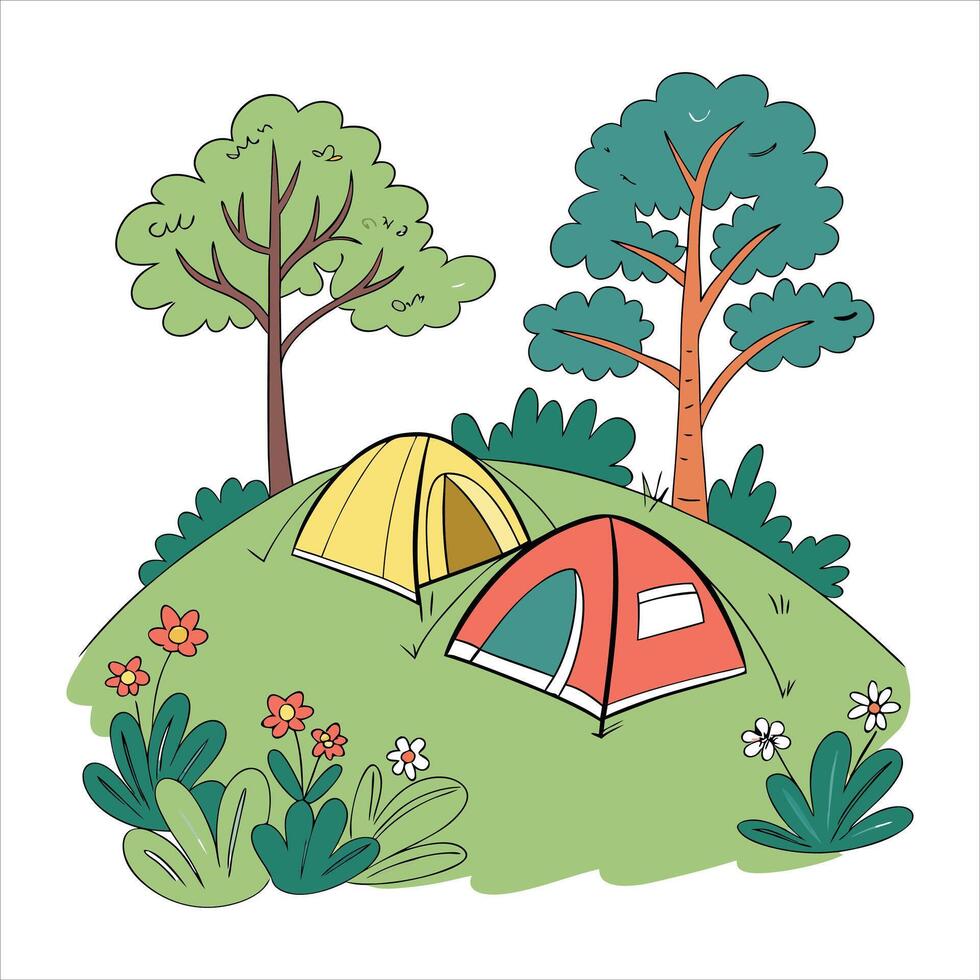 Camping and overnight accommodations at Parks Canada vector