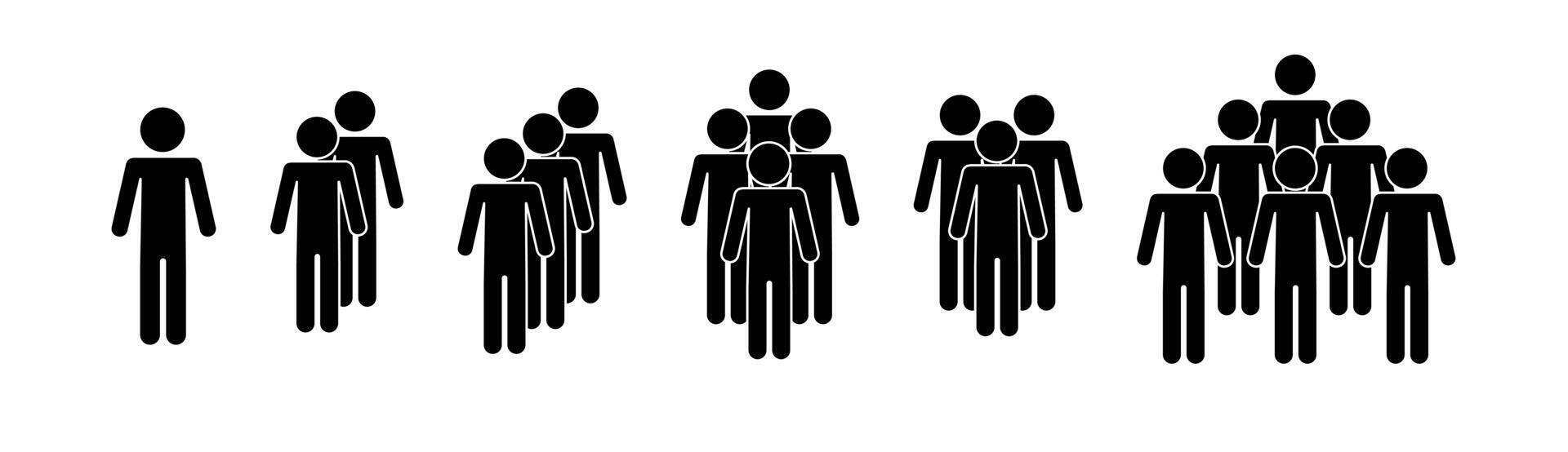 Set of people icons in flat style. Crowd. Group of people icon. vector