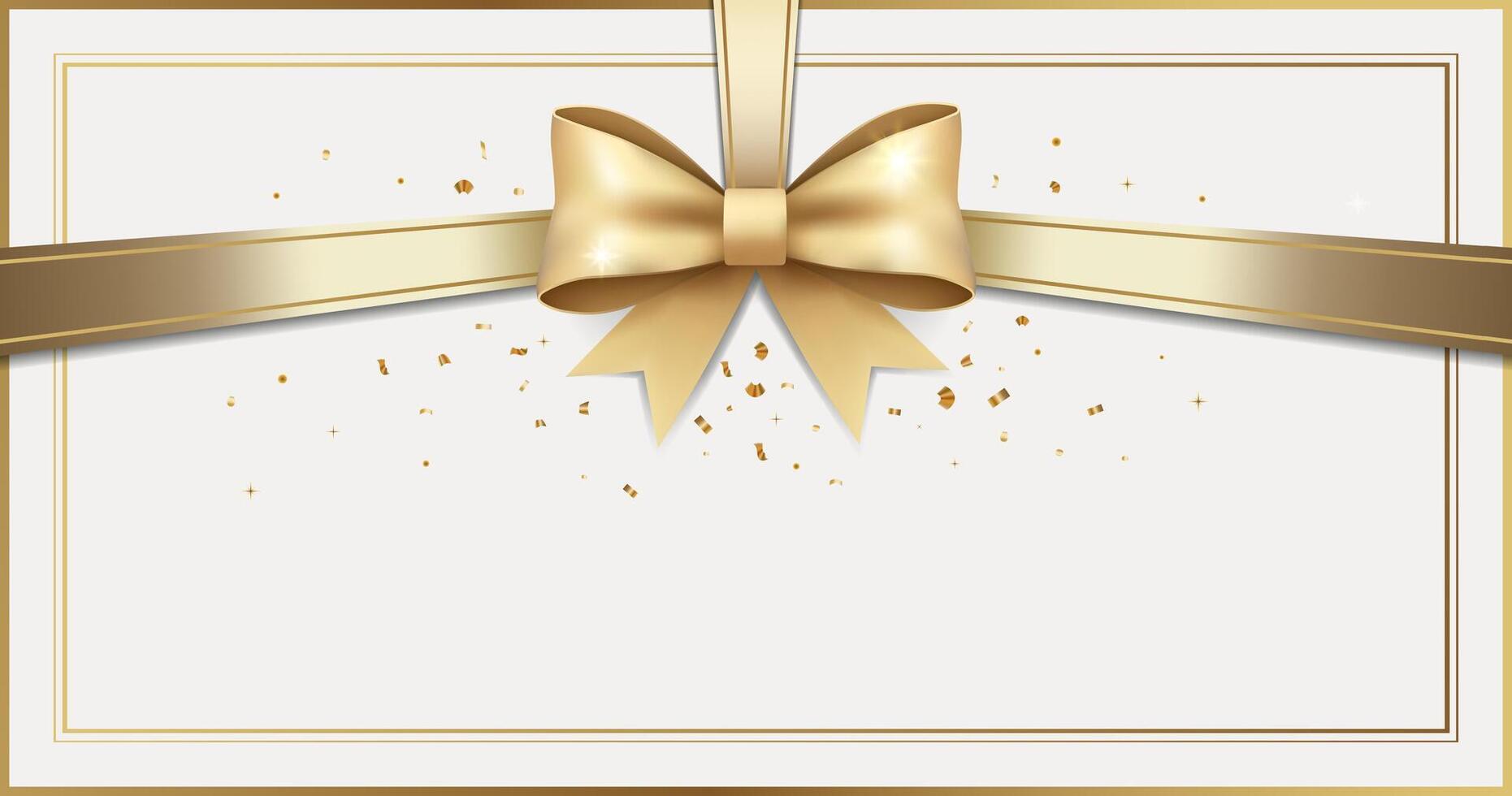 Elegant template for card, coupon, certificate. Luxury background with gold glitter. Empty gift voucher with place for text. vector