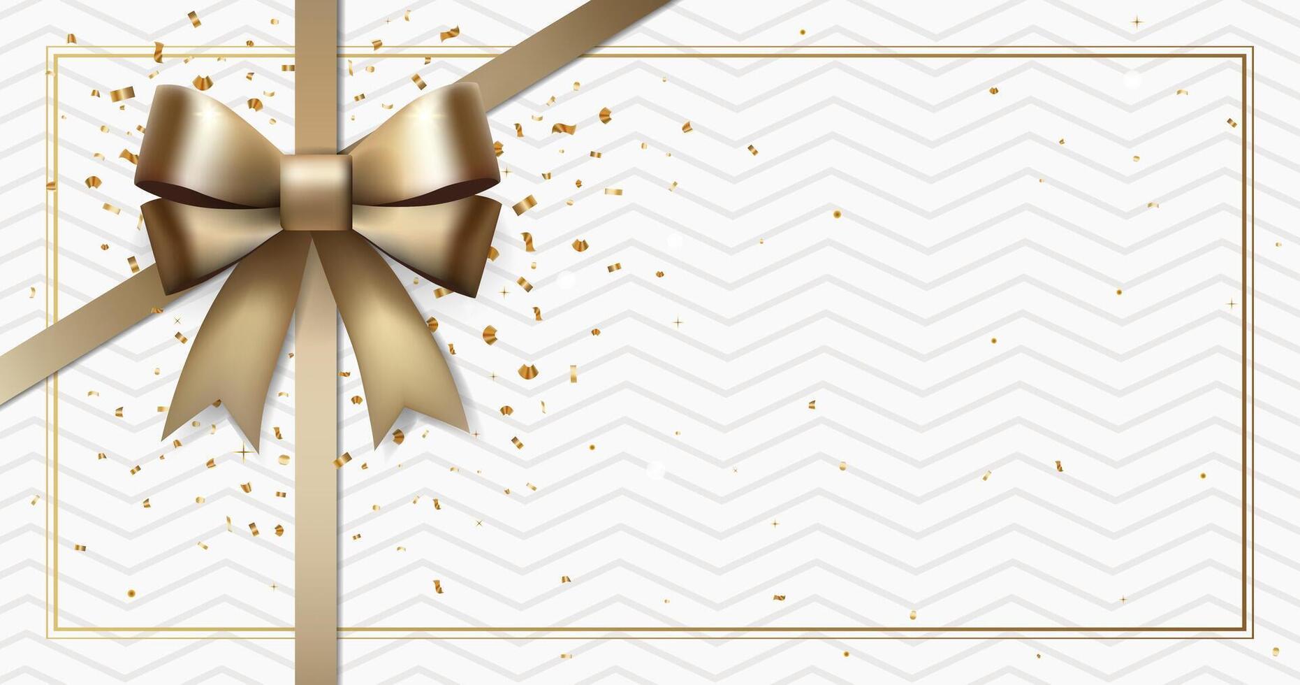 Empty gift voucher with place for text. Luxury background with gold glitter. Elegant template for card, coupon, certificate vector