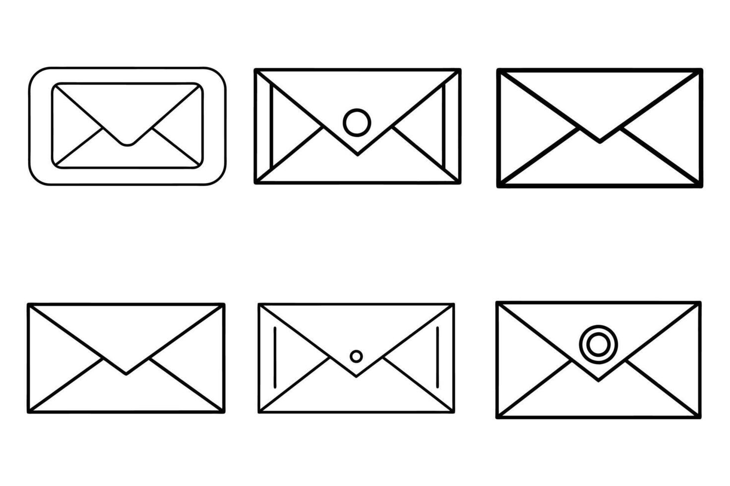 A Black Line Art Email Envelopes for Graphic Design vector