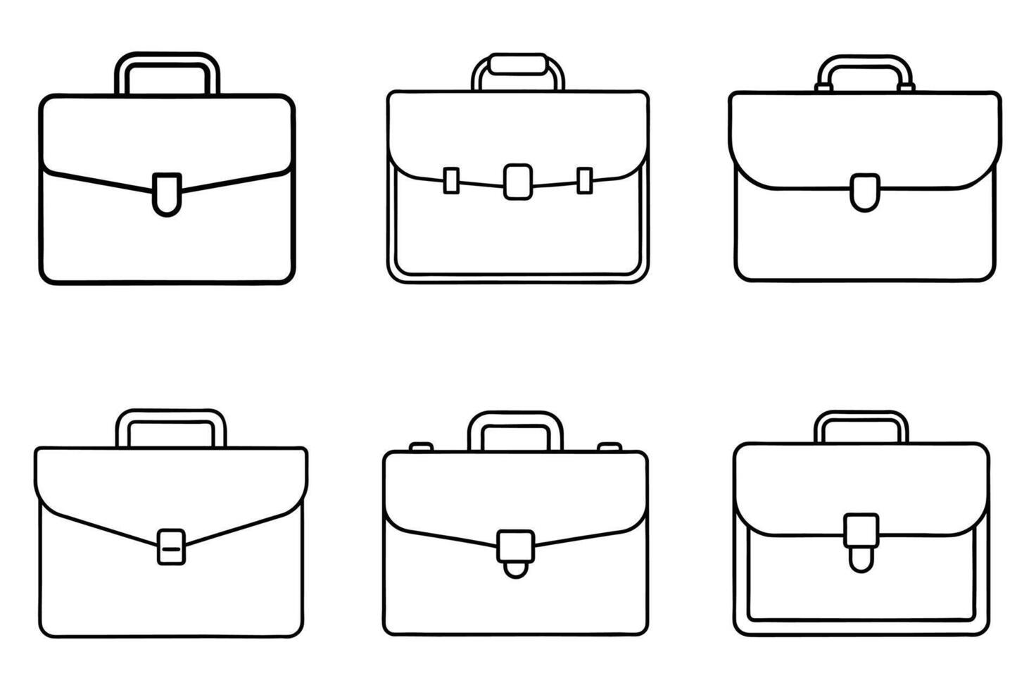 Line Art Briefcases for Design and Print vector