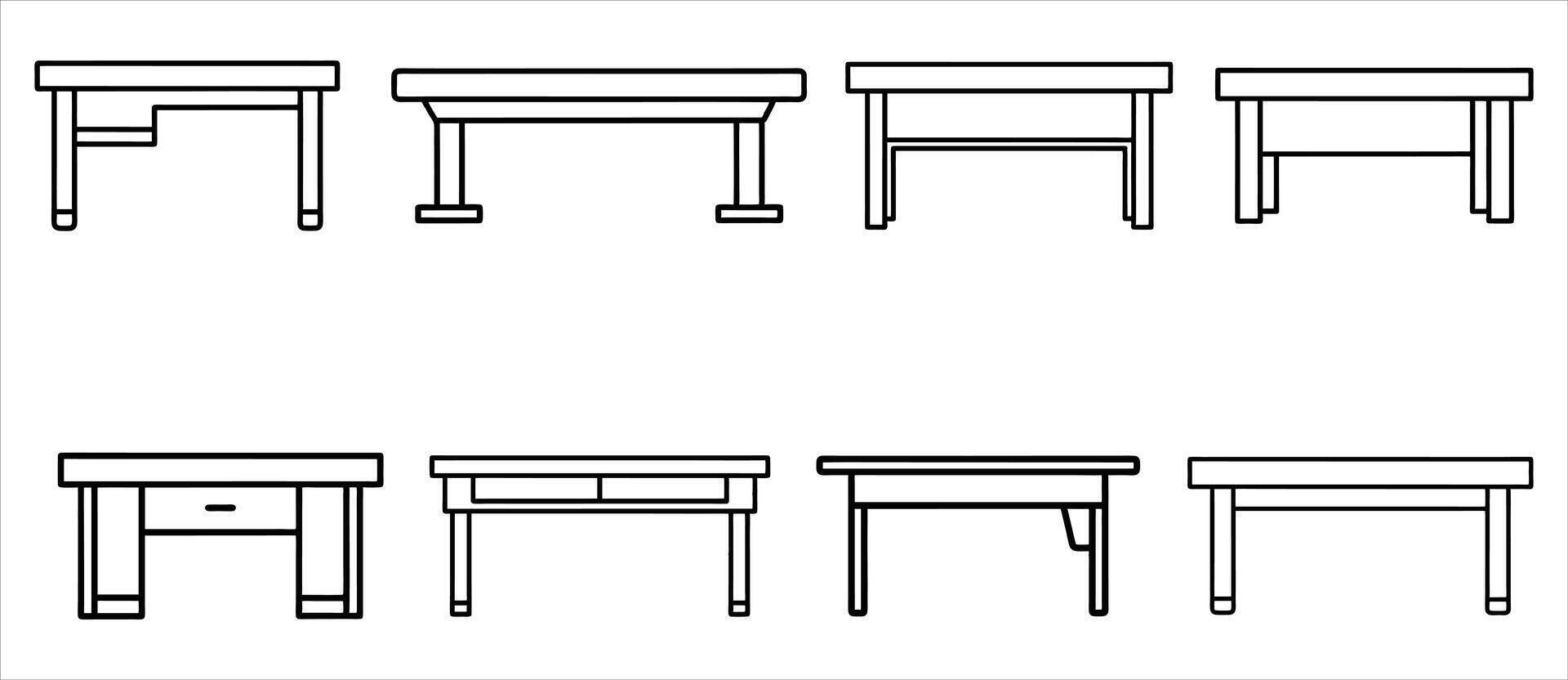 Illustration of Various Wooden Table Designs vector