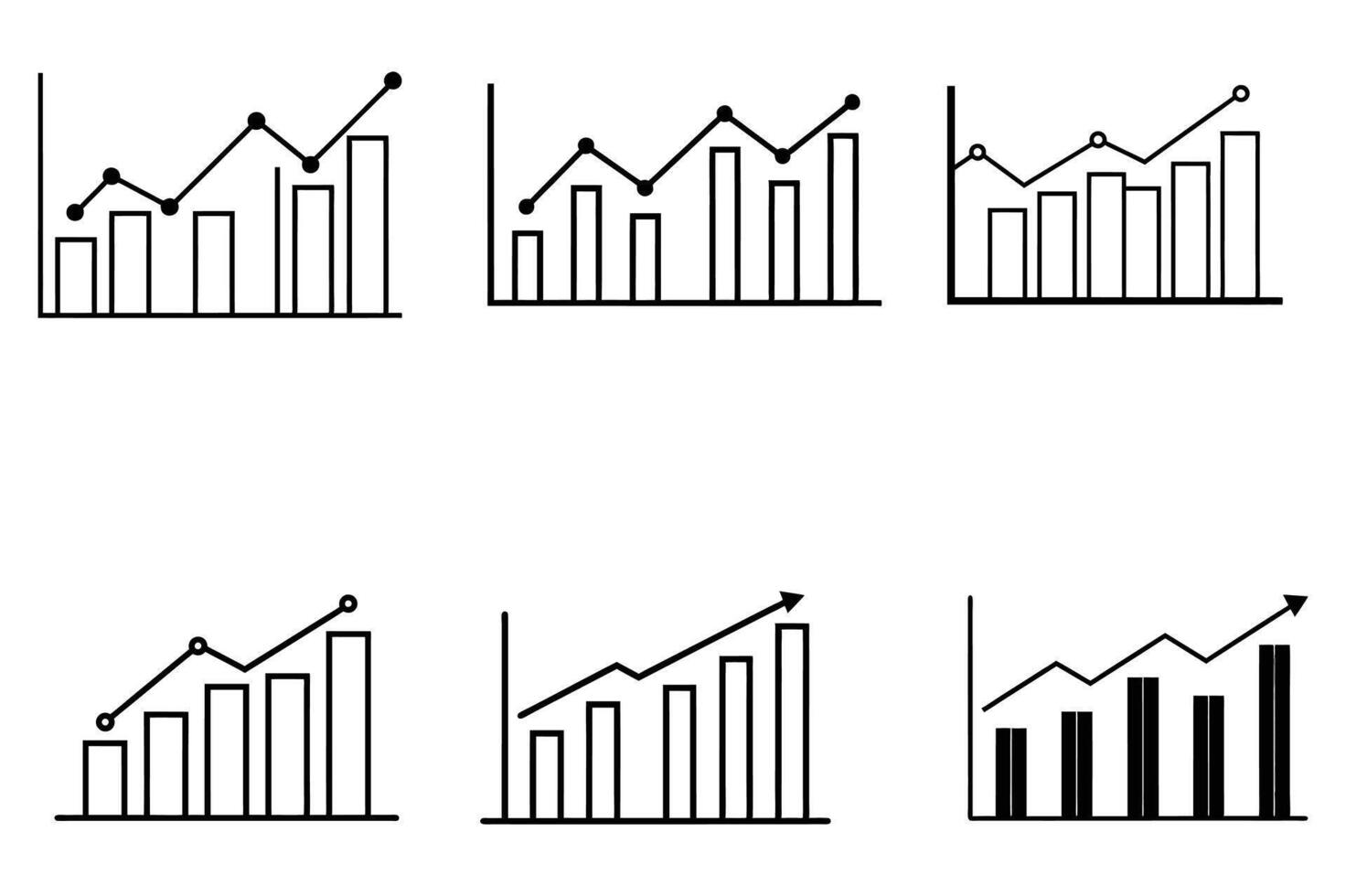 Simple Illustration of Various Growth Charts vector