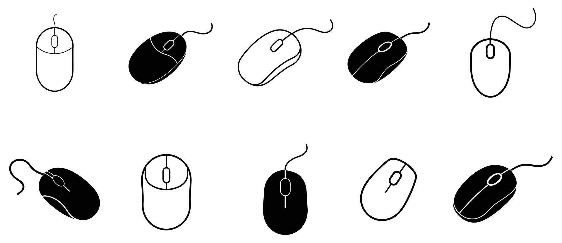 Simple Illustration of Various Computer Mouse Designs vector