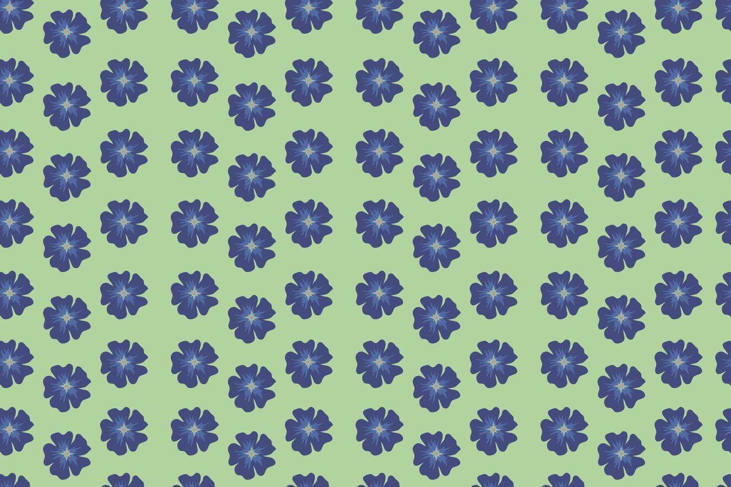 Floral pattern with vibrant blue flowers on a light green background for decorative design. Graphic pattern for fabric, wallpaper, packaging. Ornate Damask flower ornament vector