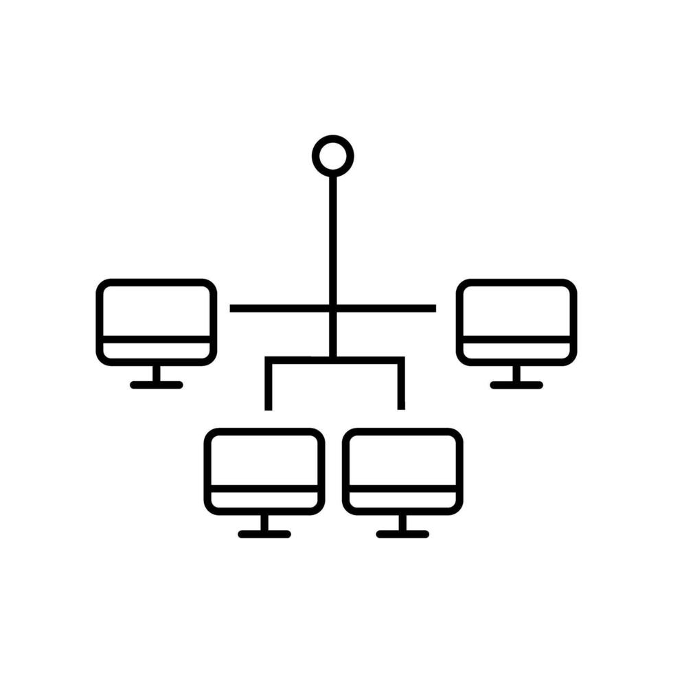 Network icon, concept illustration, outline symbol, sign, linear symbol. vector