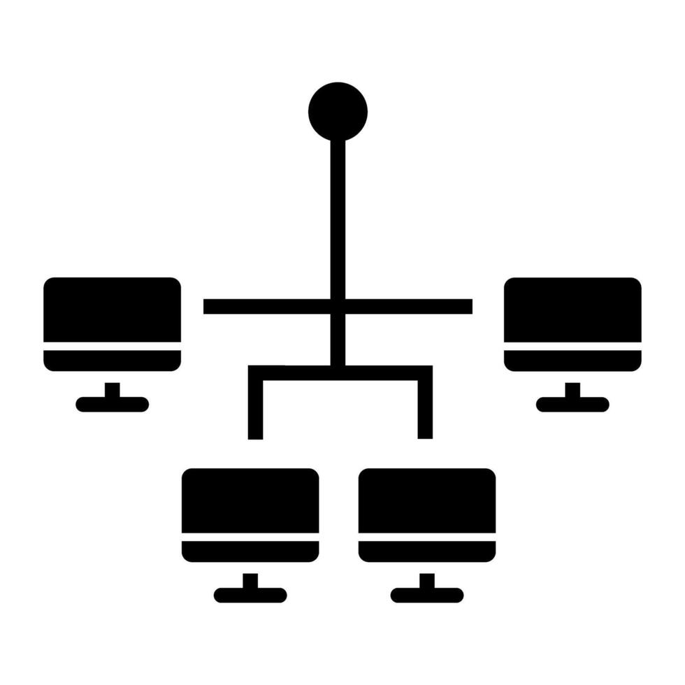 Computer network icon . A thin line sign. Isolated contour symbol illustration vector