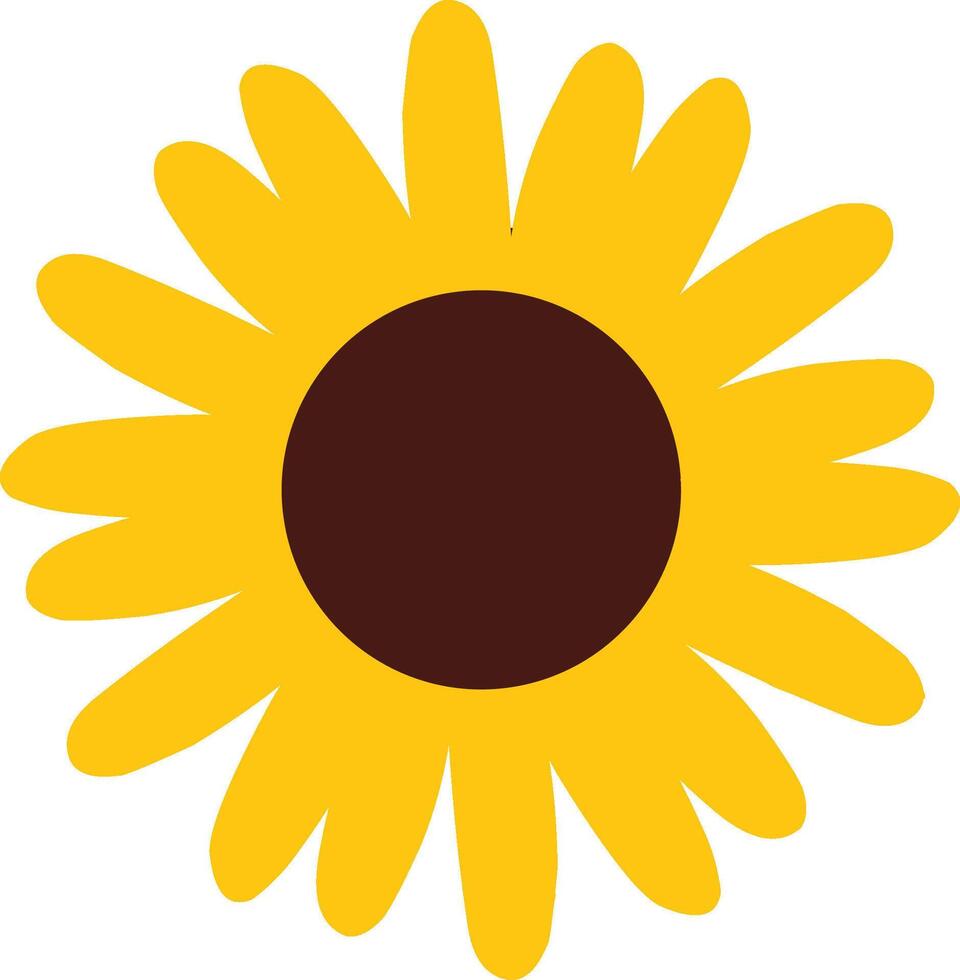 Simple Sunflower Illustration in Cartoon Style vector