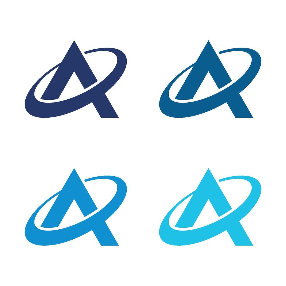 Set A Letter Swoosh Logo Template Illustration Design. EPS 10. vector