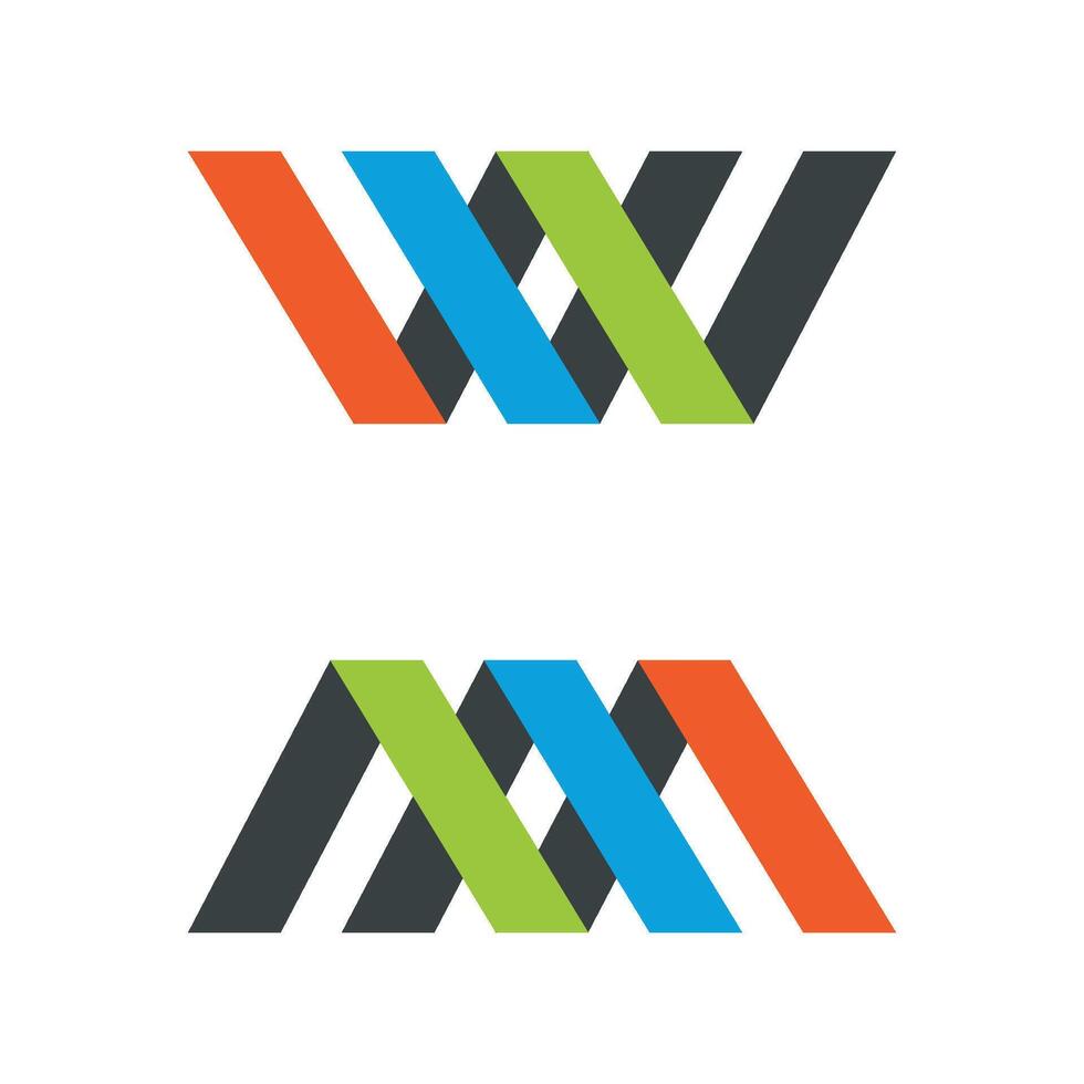 W and M Letter Logo Template Illustration Design. EPS 10. vector