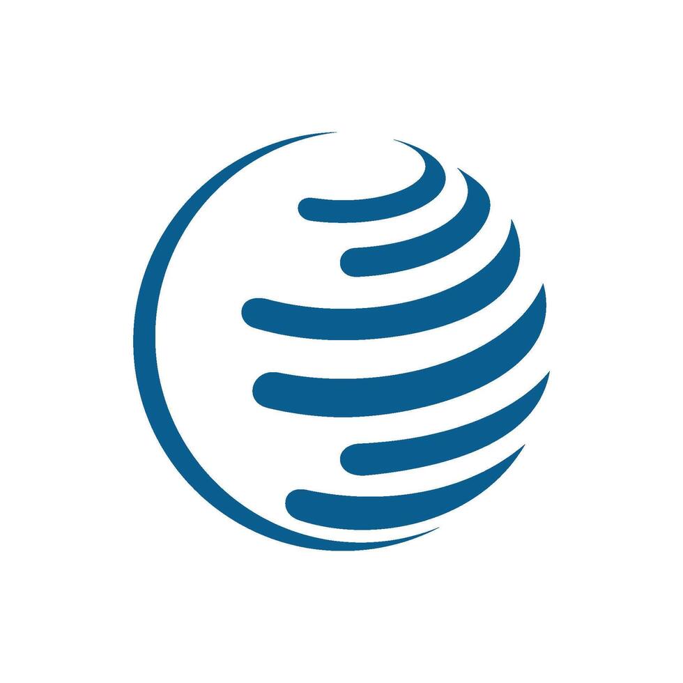 Blue Lines Globe Logo Template for Communication Business Illustration Design. vector