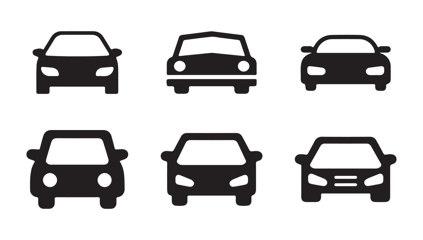 Automobile silhouette front view. Car icon. Transport symbol vector