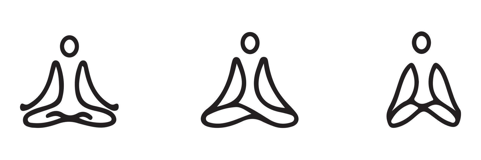 Line art yoga icon Illustration eps 10 vector