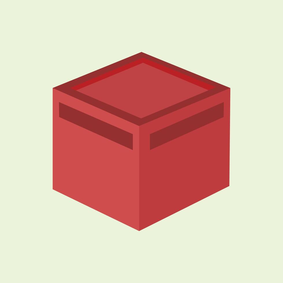 Box icon, illustration. Flat design style. Kaaba building icon. Mecca building symbol. Resources graphic element design illustration with a religious theme. vector