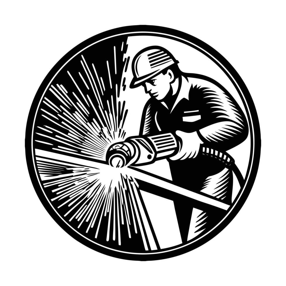 Silhouette A Construction Worker Vectors