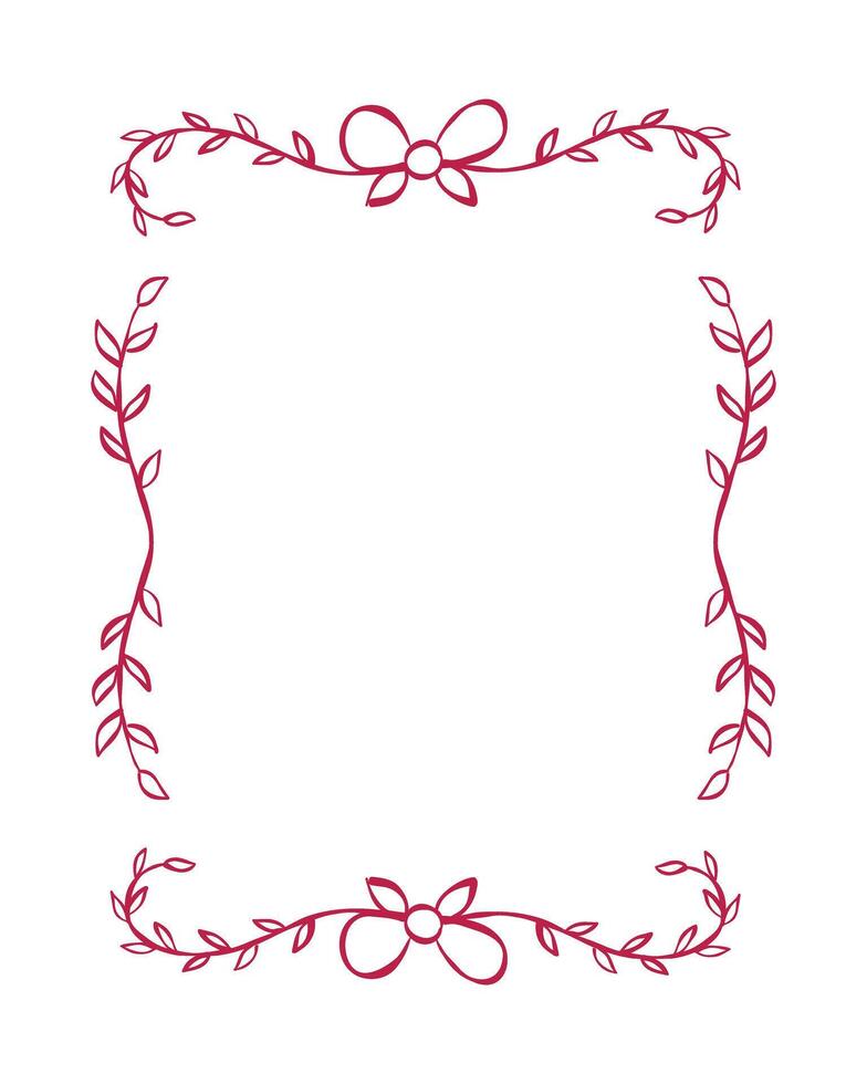 Decorative frame with floral elements creating an elegant border for invitations and announcements vector